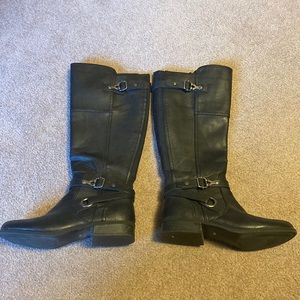 Guess tall black Leather boots